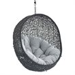 Modway Encase Swing Outdoor Patio Lounge Chair without Stand in Black/Gray