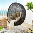 Modway Encase Swing Outdoor Patio Lounge Chair without Stand in Black/Mocha