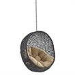 Modway Encase Swing Outdoor Patio Lounge Chair without Stand in Black/Mocha
