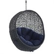 Modway Encase Swing Outdoor Patio Lounge Chair without Stand in Black/Navy