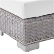 Modway Conway Modern Rattan & Fabric Outdoor Armless Chair in Light Gray/White