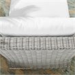 Modway Conway Modern Rattan & Fabric Outdoor Armless Chair in Light Gray/White