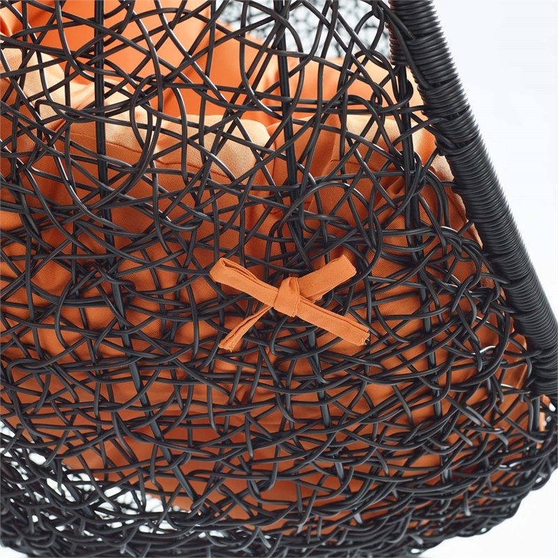 Modway Encase Swing Outdoor Patio Lounge Chair without Stand in Black/Orange