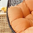 Modway Encase Swing Outdoor Patio Lounge Chair without Stand in Black/Orange