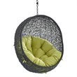 Modway Encase Swing Outdoor Patio Lounge Chair without Stand in Black/Peridot
