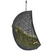 Modway Encase Swing Outdoor Patio Lounge Chair without Stand in Black/Peridot