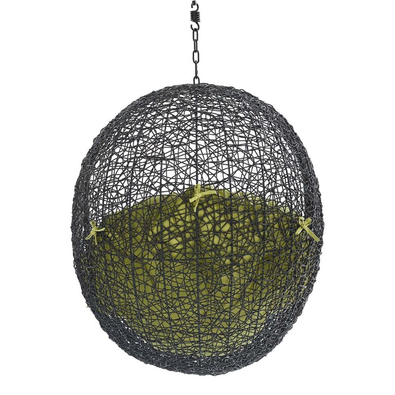 Modway Encase Swing Outdoor Patio Lounge Chair without Stand in Black/Peridot