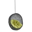 Modway Encase Swing Outdoor Patio Lounge Chair without Stand in Black/Peridot