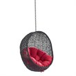 Modway Encase Swing Outdoor Patio Lounge Chair without Stand in Black/Red