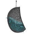 Modway Encase Swing Outdoor Patio Lounge Chair without Stand in Black/Turquoise