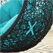 Modway Encase Swing Outdoor Patio Lounge Chair without Stand in Black/Turquoise