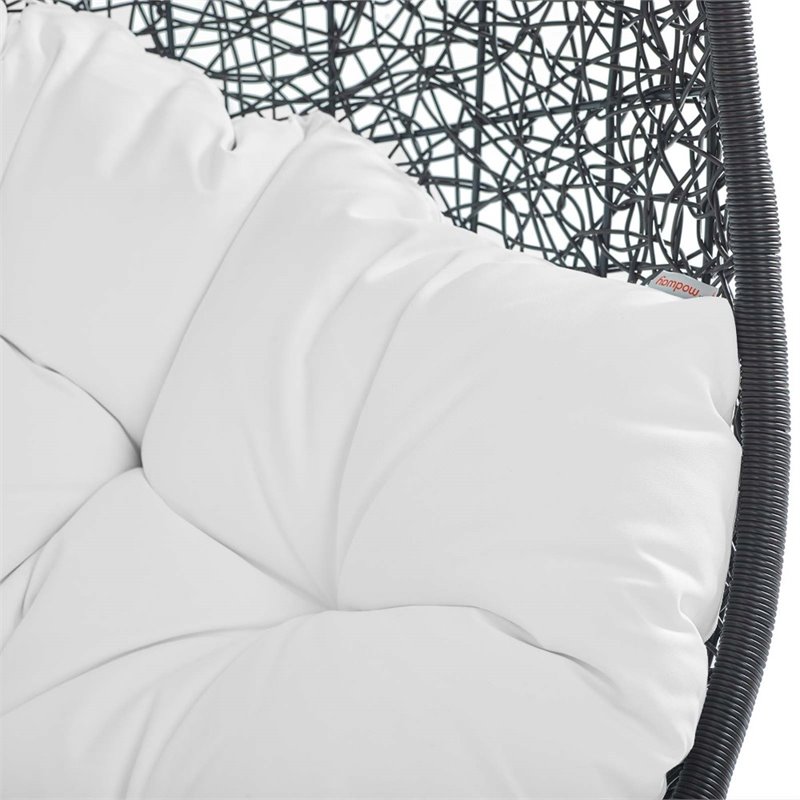 Modway Encase Swing Outdoor Patio Lounge Chair without Stand in Black/White