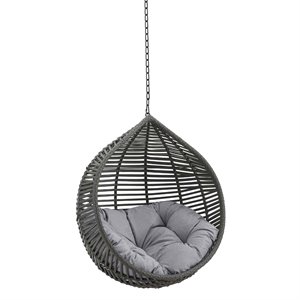 Modway Garner Teardrop Outdoor Patio Swing Chair without Stand in Gray
