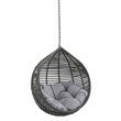 Modway Garner Teardrop Outdoor Patio Swing Chair without Stand in Gray