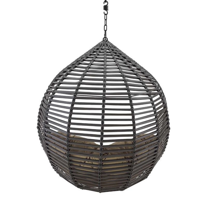 Modway Garner Teardrop Outdoor Patio Swing Chair without Stand in Gray/Mocha
