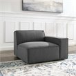 Modway Restore Polyester Fabric Left-Arm Sectional Sofa Chair in Charcoal