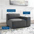 Modway Restore Polyester Fabric Left-Arm Sectional Sofa Chair in Charcoal