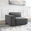 Modway Restore Polyester Fabric Right-Arm Sectional Sofa Chair in Charcoal