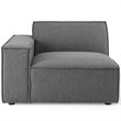 Modway Restore Polyester Fabric Right-Arm Sectional Sofa Chair in Charcoal
