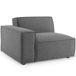 Modway Restore Polyester Fabric Right-Arm Sectional Sofa Chair in Charcoal