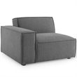 Modway Restore Polyester Fabric Right-Arm Sectional Sofa Chair in Charcoal