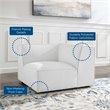 Modway Restore Polyester Fabric Sectional Sofa Corner Chair in White