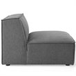Modway Restore Polyester Fabric Sectional Sofa Armless Chair in Charcoal