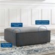 Modway Restore Modern Style Polyester Fabric Ottoman in Charcoal
