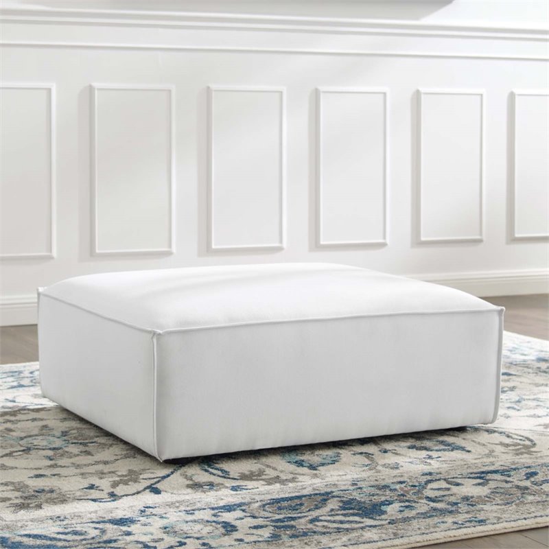 Modway Restore Modern Style Polyester Fabric Ottoman in White