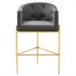Modway Savour Tufted Performance Velvet Bar Stool in Charcoal