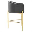 Modway Savour Tufted Performance Velvet Bar Stool in Charcoal