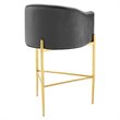 Modway Savour Tufted Performance Velvet Bar Stool in Charcoal