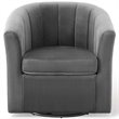 Modway Prospect Modern Performance Velvet Swivel Armchair in Charcoal
