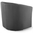 Modway Prospect Modern Performance Velvet Swivel Armchair in Charcoal