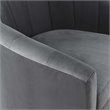 Modway Prospect Modern Performance Velvet Swivel Armchair in Charcoal