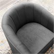 Modway Prospect Modern Performance Velvet Swivel Armchair in Charcoal