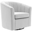 Modway Prospect Modern Performance Velvet Swivel Armchair in Gray