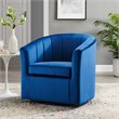 Modway Prospect Modern Performance Velvet Swivel Armchair in Navy
