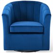 Modway Prospect Modern Performance Velvet Swivel Armchair in Navy
