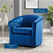 Modway Prospect Modern Performance Velvet Swivel Armchair in Navy
