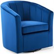 Modway Prospect Modern Performance Velvet Swivel Armchair in Navy
