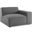 Modway Restore 2-Piece Modern Fabric Upholstered Sectional Sofa in Charcoal