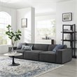 Modway Restore 3-Piece Modern Fabric Upholstered Sectional Sofa in Charcoal