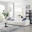 Modway Restore 3-Piece Modern Fabric Upholstered Sectional Sofa in White