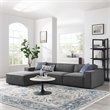 Modway Restore 4-Piece Modern Polyester Fabric Sectional Sofa in Charcoal