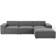 Modway Restore 4-Piece Modern Polyester Fabric Sectional Sofa in Charcoal