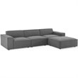 Modway Restore 4-Piece Modern Polyester Fabric Sectional Sofa in Charcoal