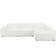 Modway Restore 4-Piece Modern Polyester Fabric Sectional Sofa in White