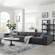 Modway Restore 4-Piece Modern Fabric Upholstered Sectional Sofa in Charcoal