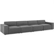 Modway Restore 4-Piece Modern Fabric Upholstered Sectional Sofa in Charcoal